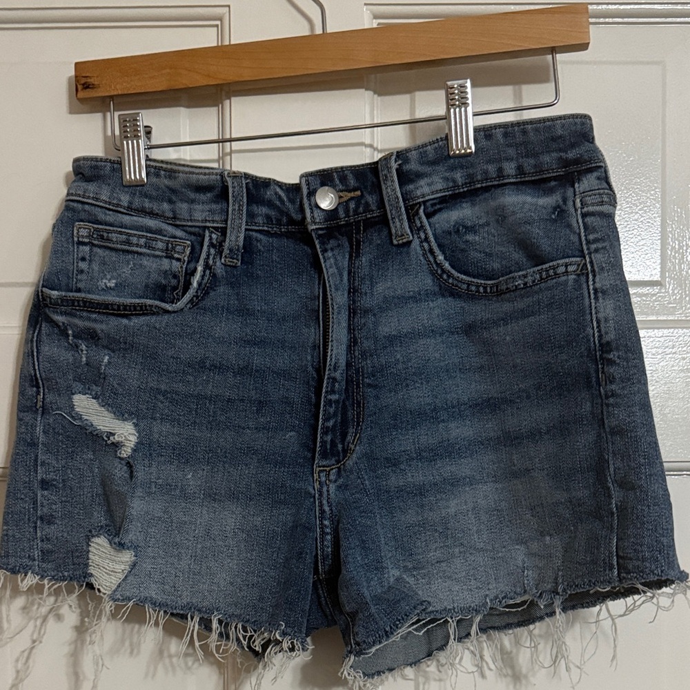 Joe's Jeans Dark Blue Distressed Jean Shorts